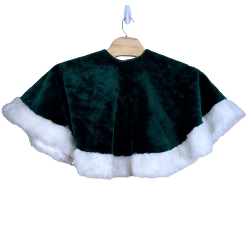 Faux fur Christmas Tree skirt green and white‎